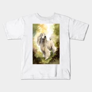 Afghan Hound Dog Portrait Kids T-Shirt